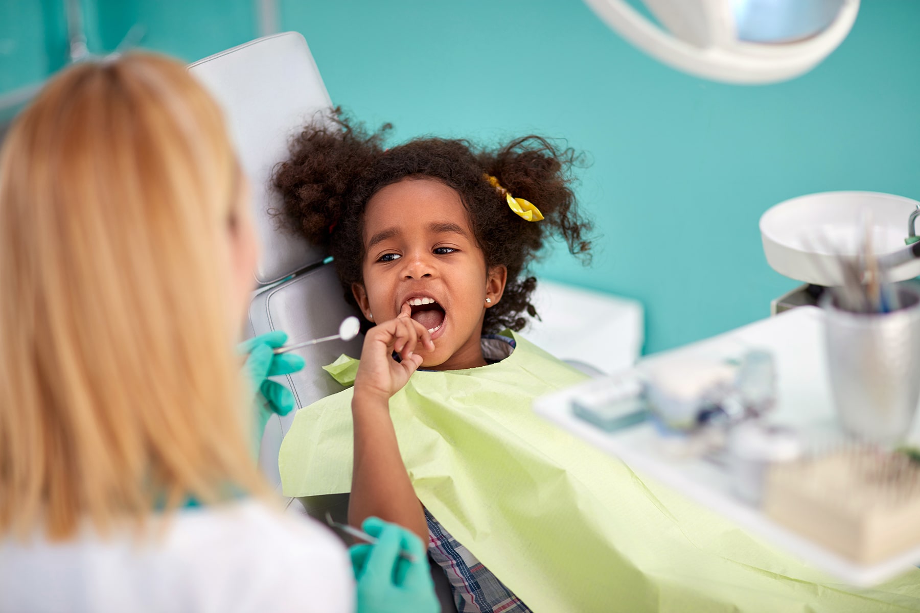 Little girl at a pediatric dentist appointment in Cincinnati, OH