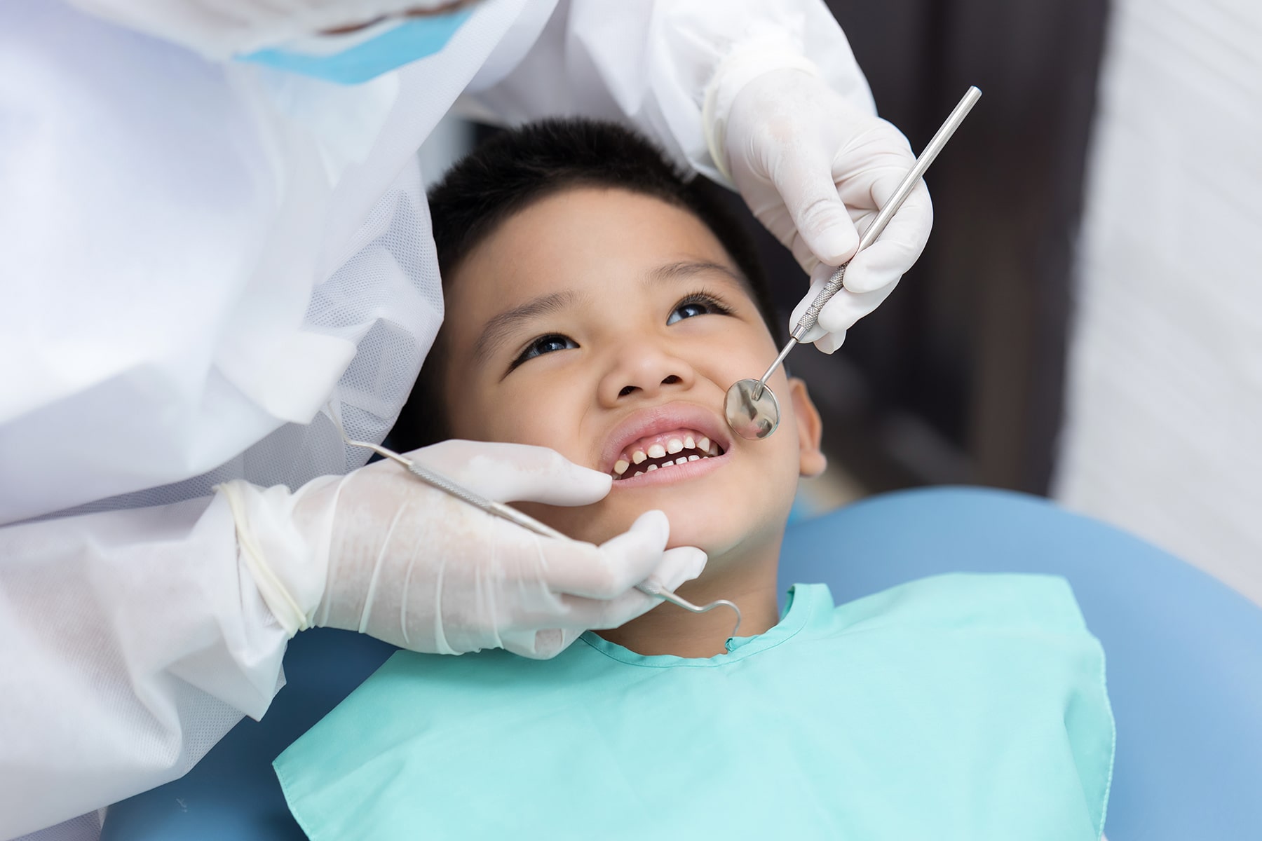 Young boy getting early dental care in Cincinnati, OH