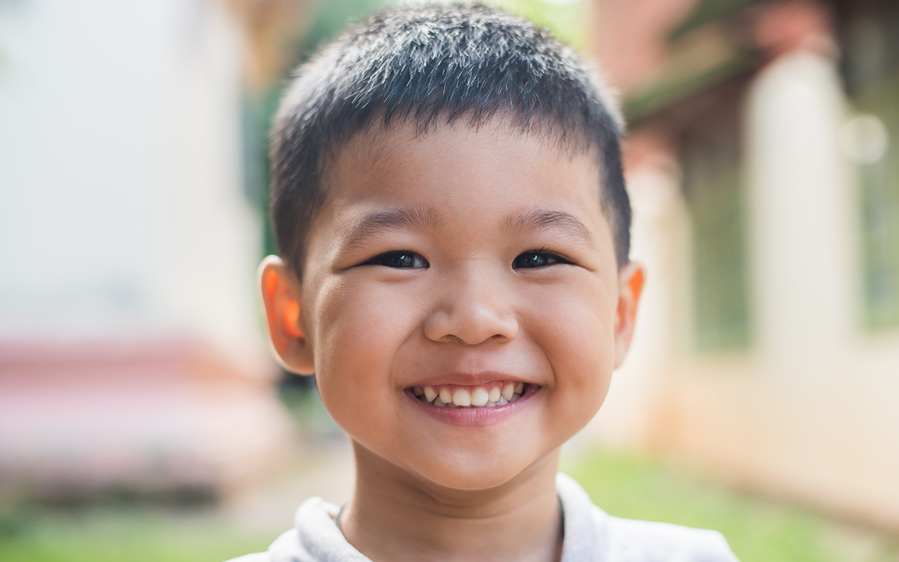 young boy smiling in cincinnati ohio