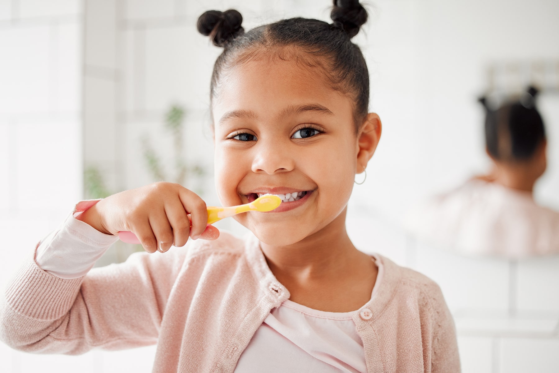 Little girl at dental cleaning appointment in Cincinnati, OH