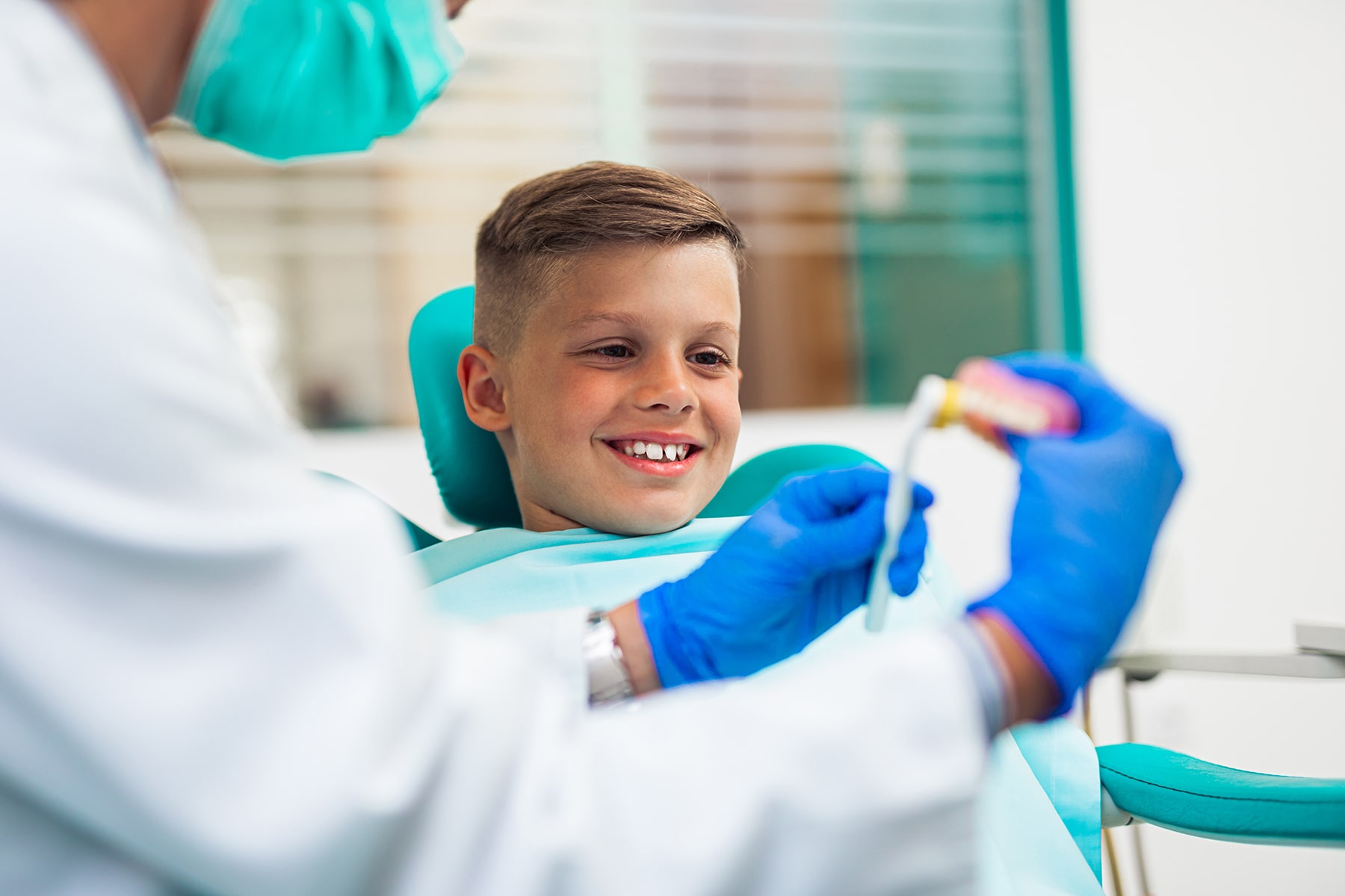 Little boy at cleaning dentist in Cincinnati, OH