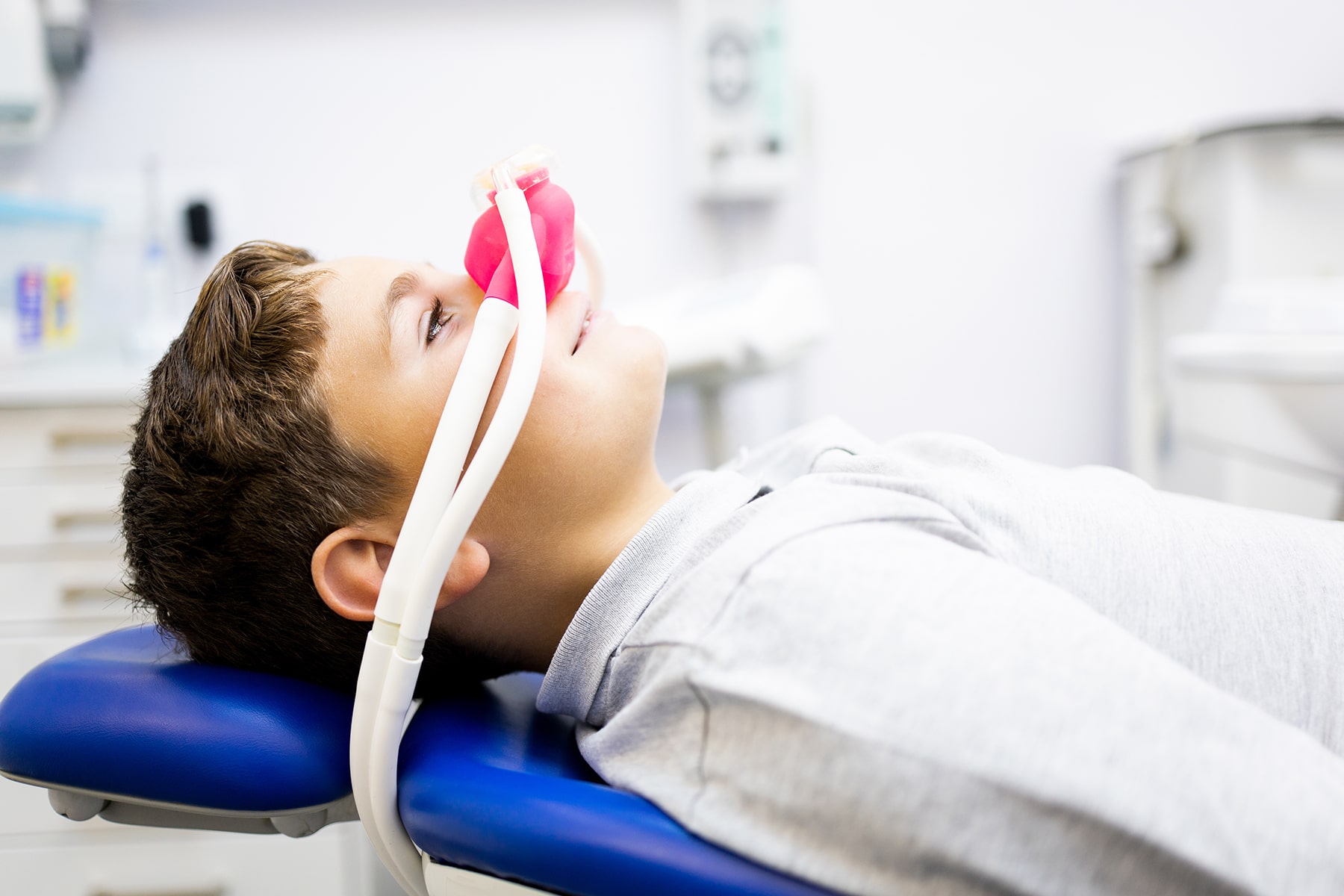 Boy at nitrous oxide dentist in Cincinnati, OH